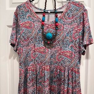 Cute Paisley Swing Sundress Lightweight Soft